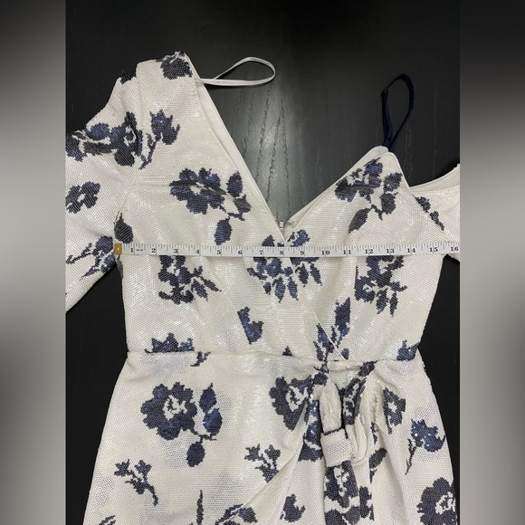 Self-Portrait Floral Sequin Wrap Dress - Picture 10 of 16